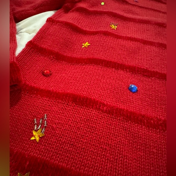 Quacker Factory VTG ZipUp Reindeer Cardigan Sweater Ugly Christmas Grannycore SM - Picture 8 of 14